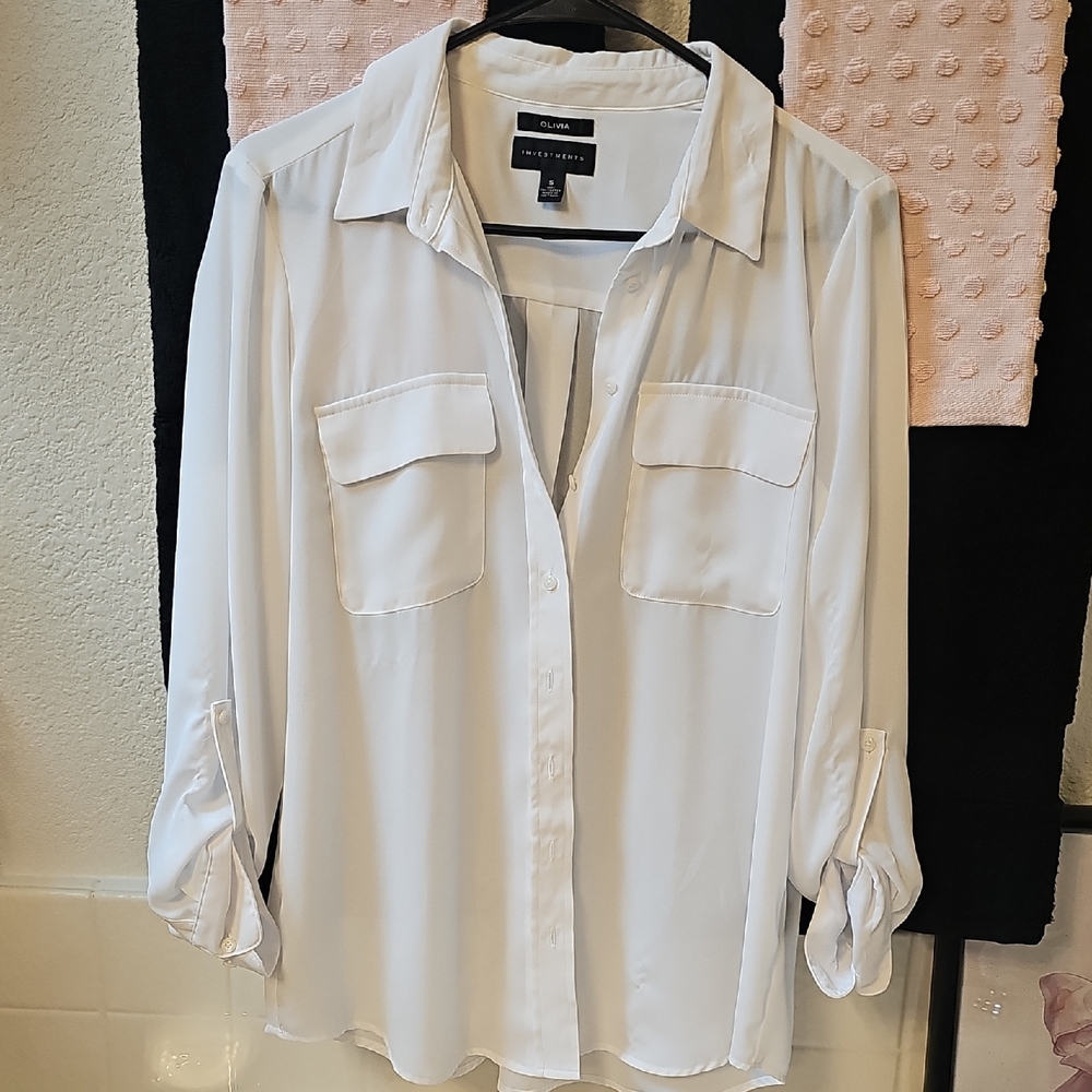 Investments White Button-Down Shirt